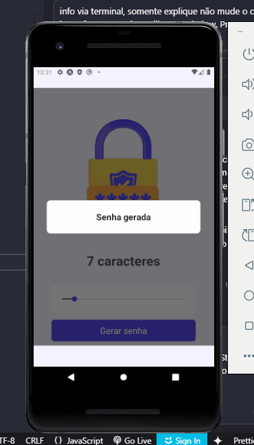 Interface do Gerador de Senhas