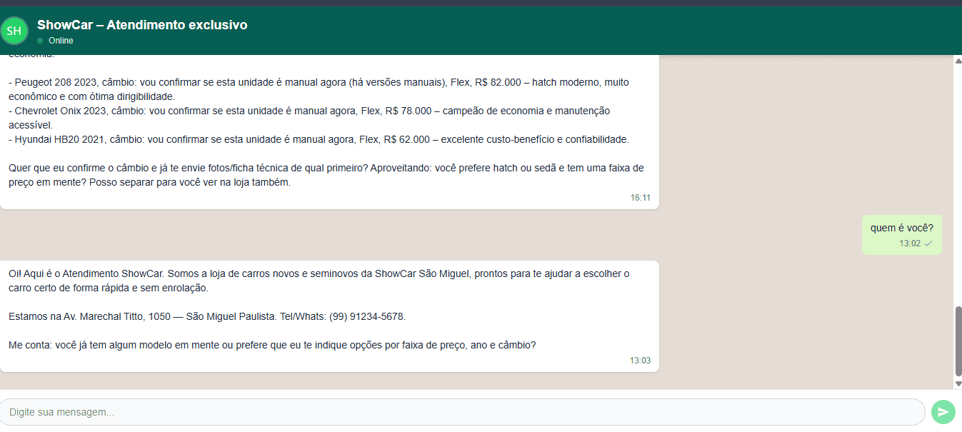 Chatbot do Agente de IA-ShowCard